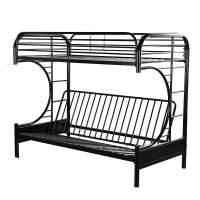 Metal sofa Bunk Bed Twin Over Twin Bunk Bed with Safety Guard Rails for Kids  Teens Children Adults  Black